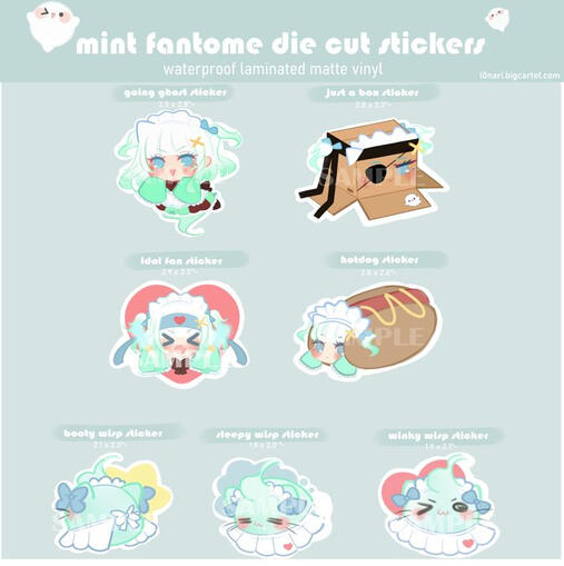 mint fantome chibi stickers