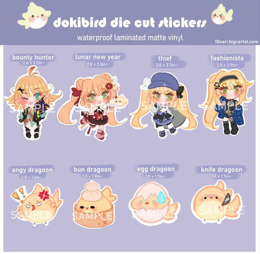 dokibird chibi stickers