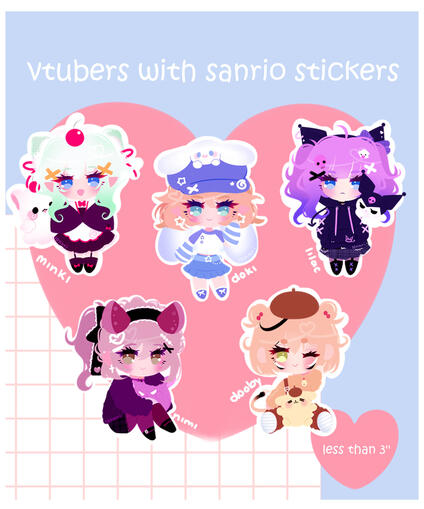 sanrio x indie vtuber chibi stickers